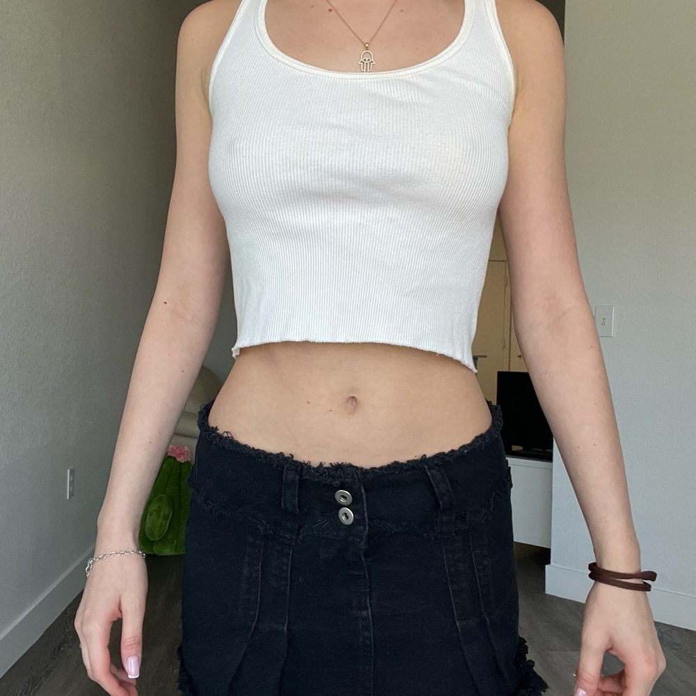 I.AM.GIA black low rise denim skirt